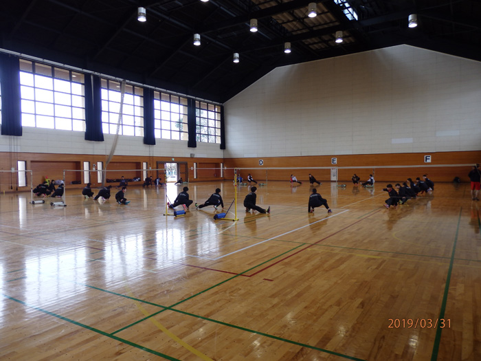 お別れ合宿マラソン前の準備運動