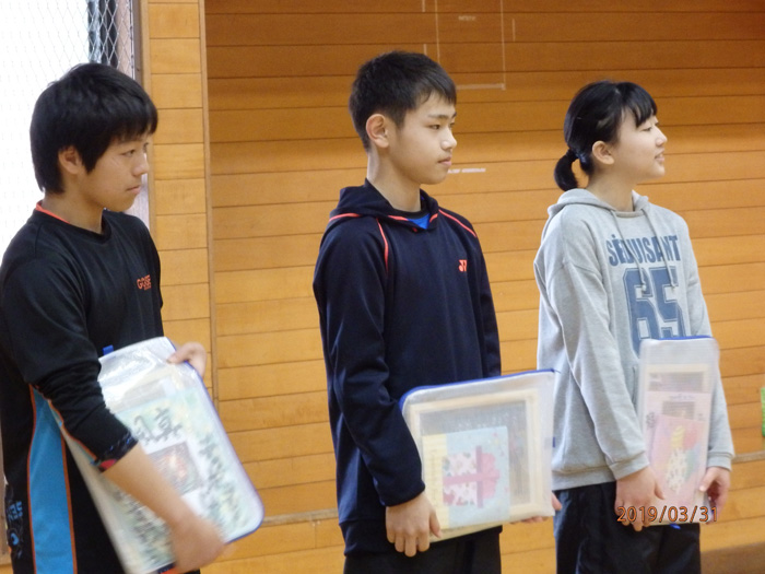 お別れ合宿卒団の３人